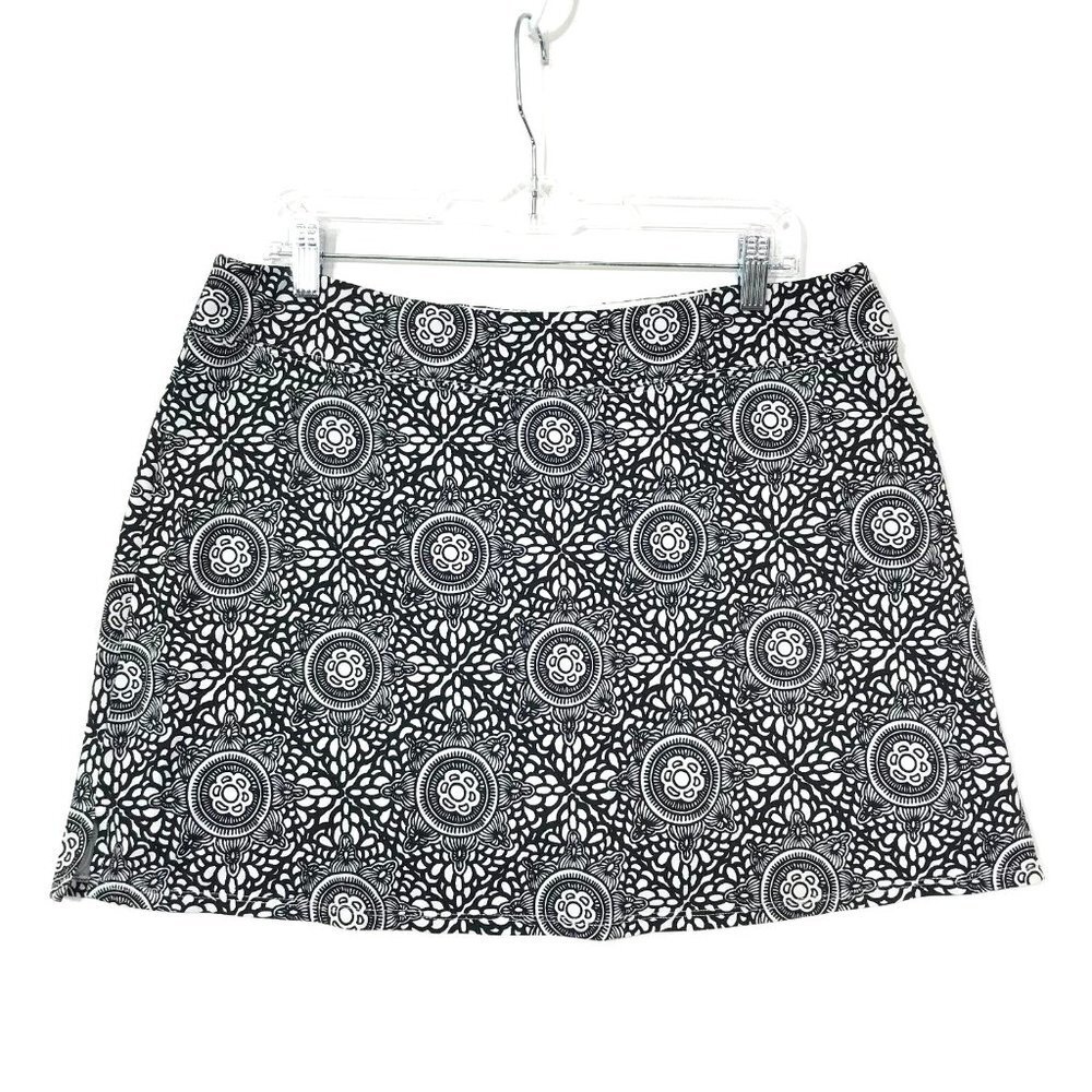 Lola Tennis Golf Athletic Skort Womens XL Black White Boho Geometric Skirt Short